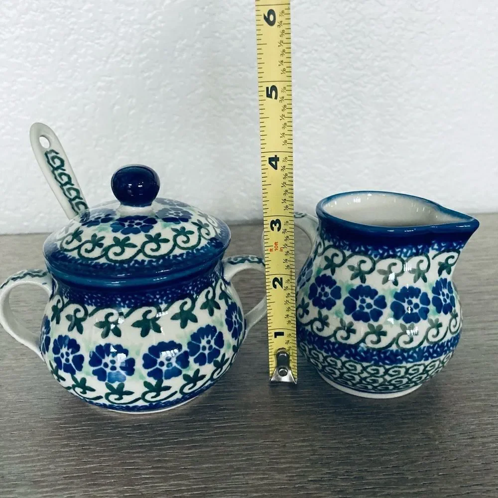 Boleslawiec 5-pc Polish Pottery Coffee Tea Service Set - Picture 6 of 9